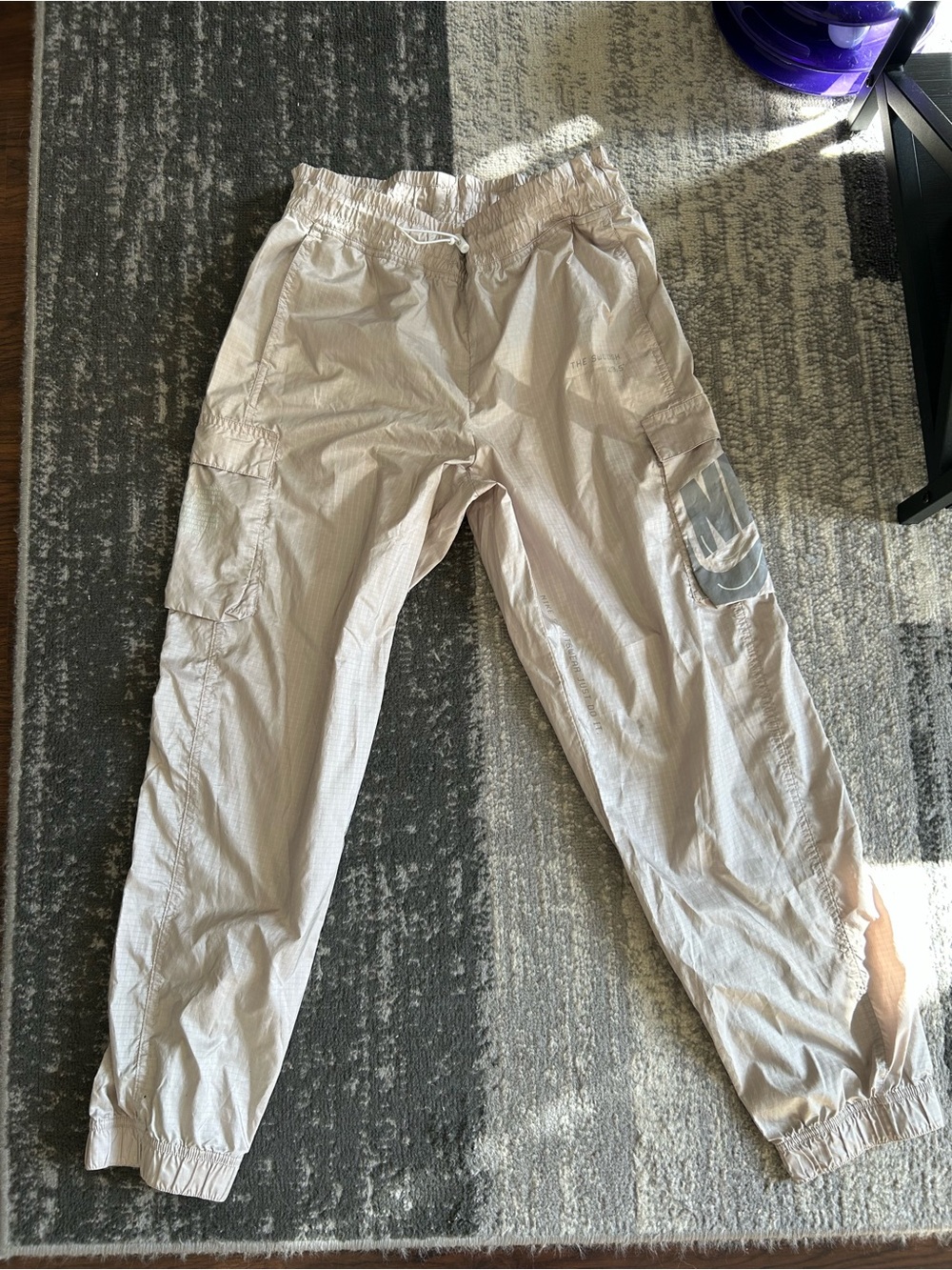 Nike Beige Cargo Pants with Side Pocket Logo